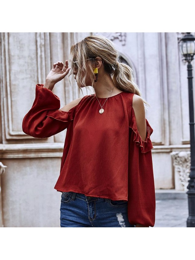 Puzzle fitting long sleeve shirt loose sketch clothing sleeve sleeve