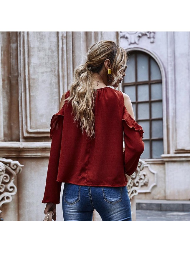 Puzzle fitting long sleeve shirt loose sketch clothing sleeve sleeve
