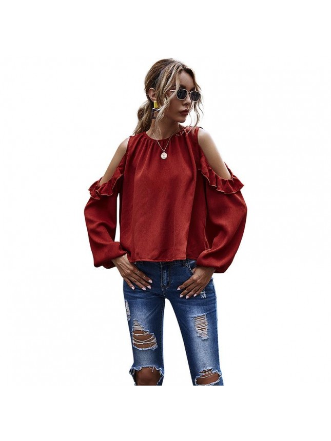 Puzzle fitting long sleeve shirt loose sketch clothing sleeve sleeve