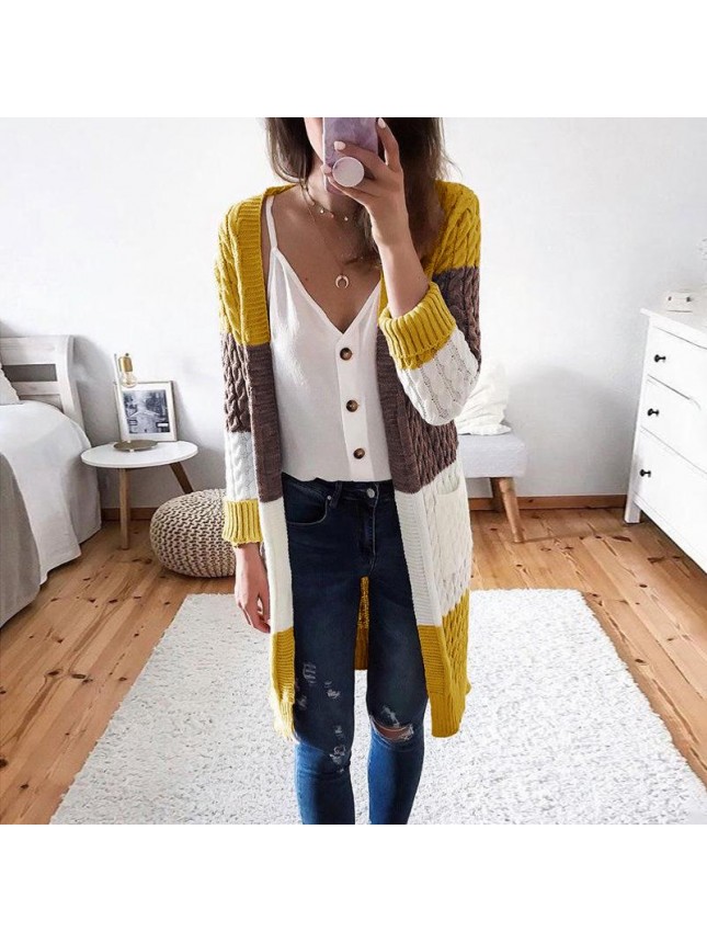 Striped splicing twist sweater fashion outfits