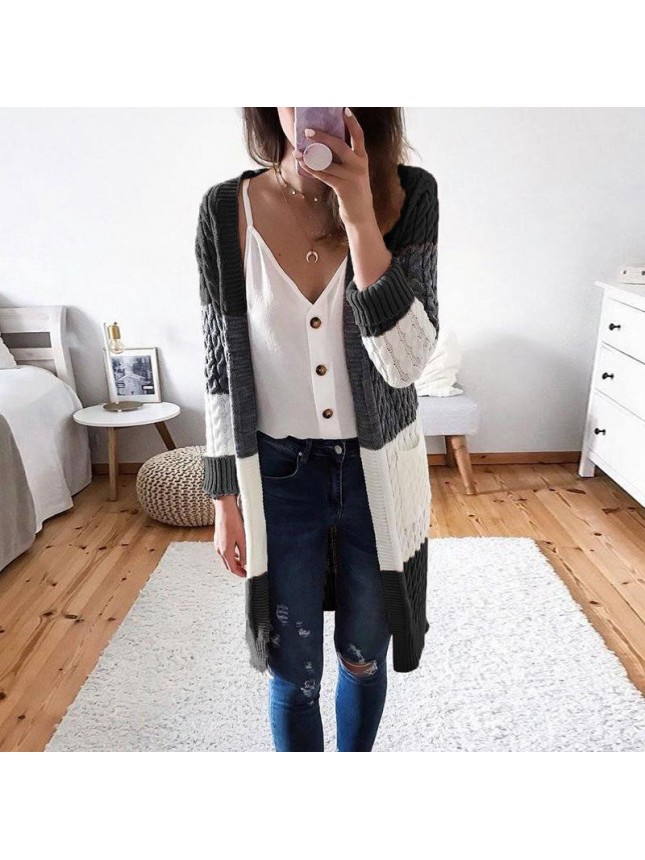 Striped splicing twist sweater fashion outfits