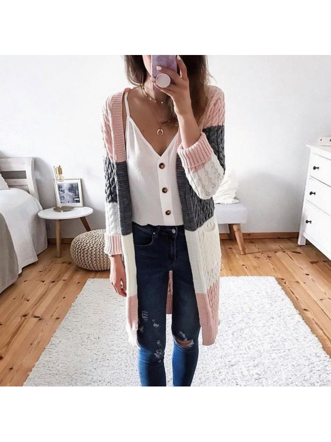 Striped splicing twist sweater fashion outfits