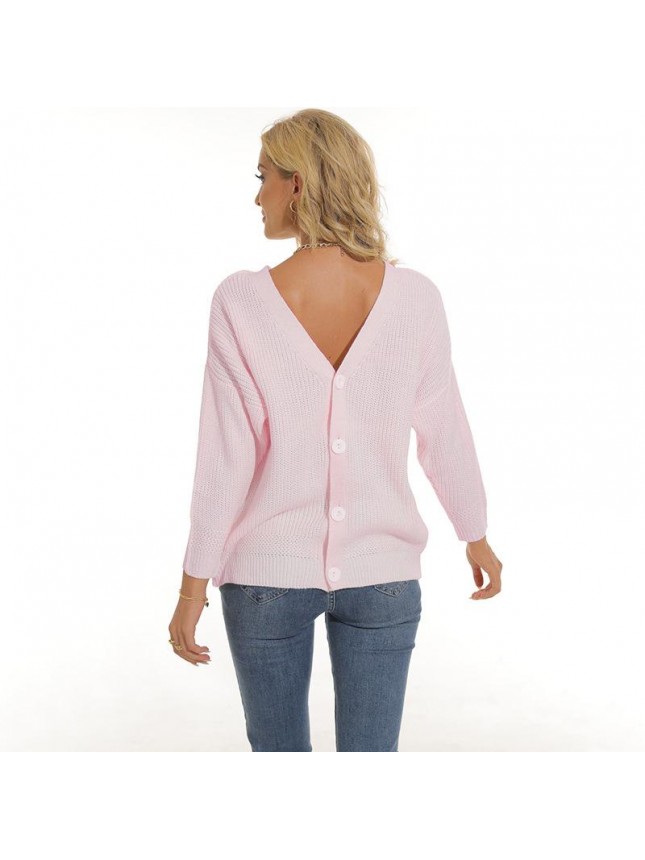 Sweater cardigan back button knit sweater fashion outfits