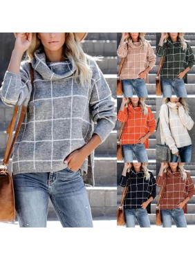 Sweater before the short rectangular plaid two upper clothes fashion outfits