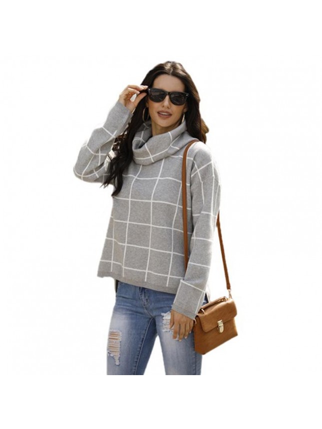 Sweater before the short rectangular plaid two upper clothes fashion outfits