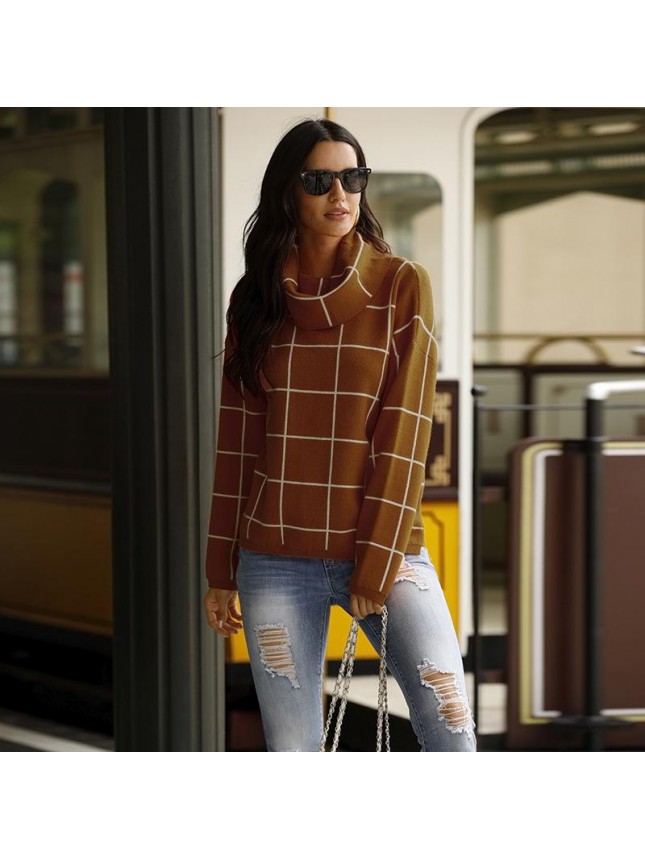 Sweater before the short rectangular plaid two upper clothes fashion outfits