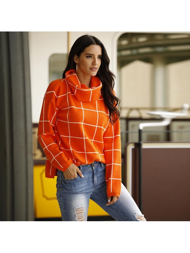 Sweater before the short rectangular plaid two upper clothes fashion outfits