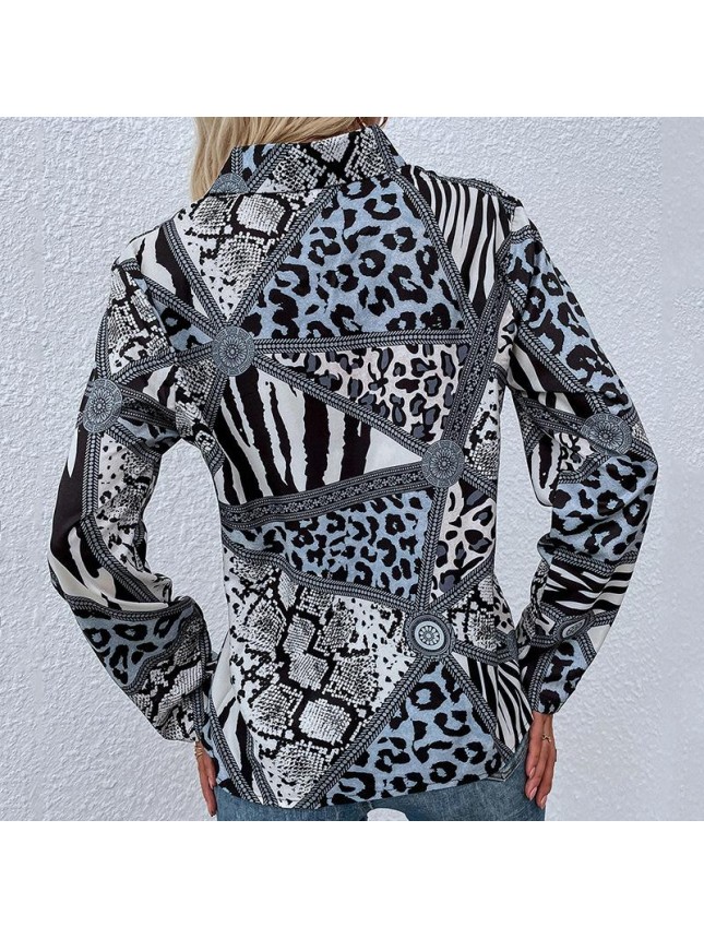 Bohemia Printing shirt single breasted long sleeved shirt