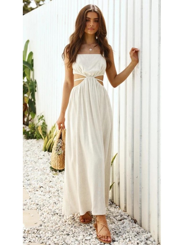 Temperament waist-revealing halter dress