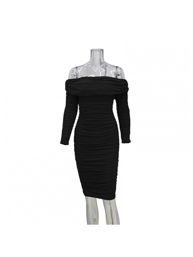 one-neck dress mid-length