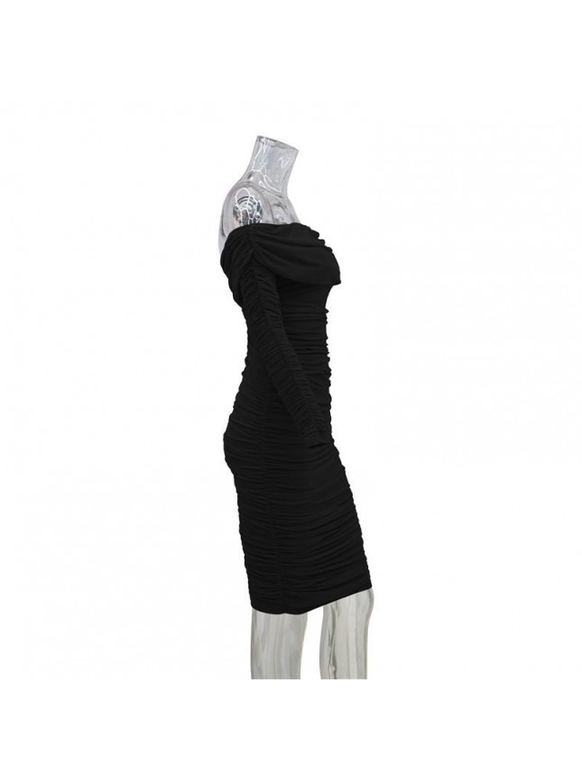 one-neck dress mid-length